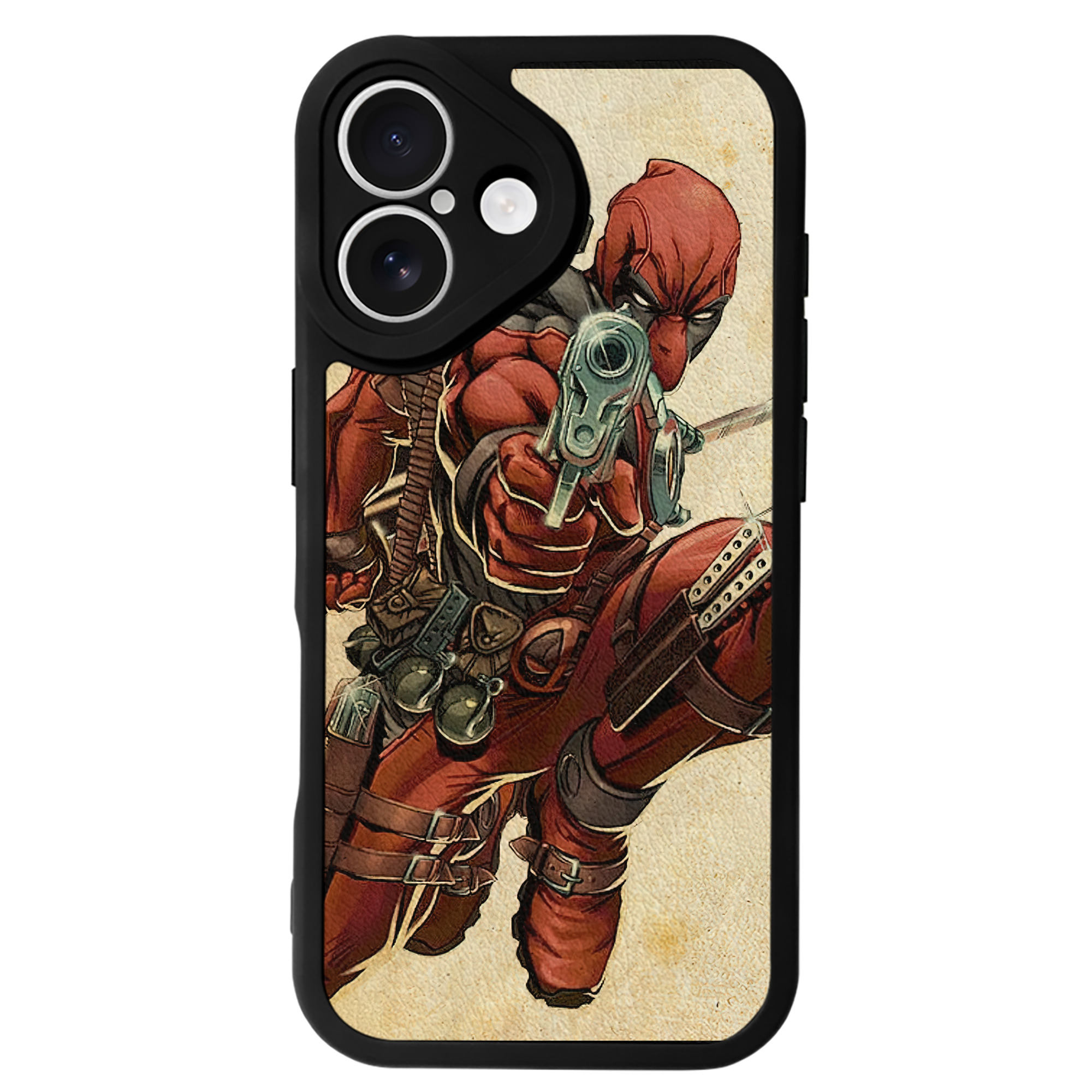 （画像用） Deadpool デッドプール 【iPhone 16シリーズ対応】シリコンスマホケース（レザー調） 材質：シリコン
